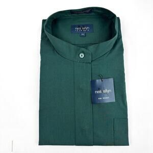 NWT Neil Allyn Women's Green Button Down Shirt Long Sleeve Uniform Shirt, 2XL